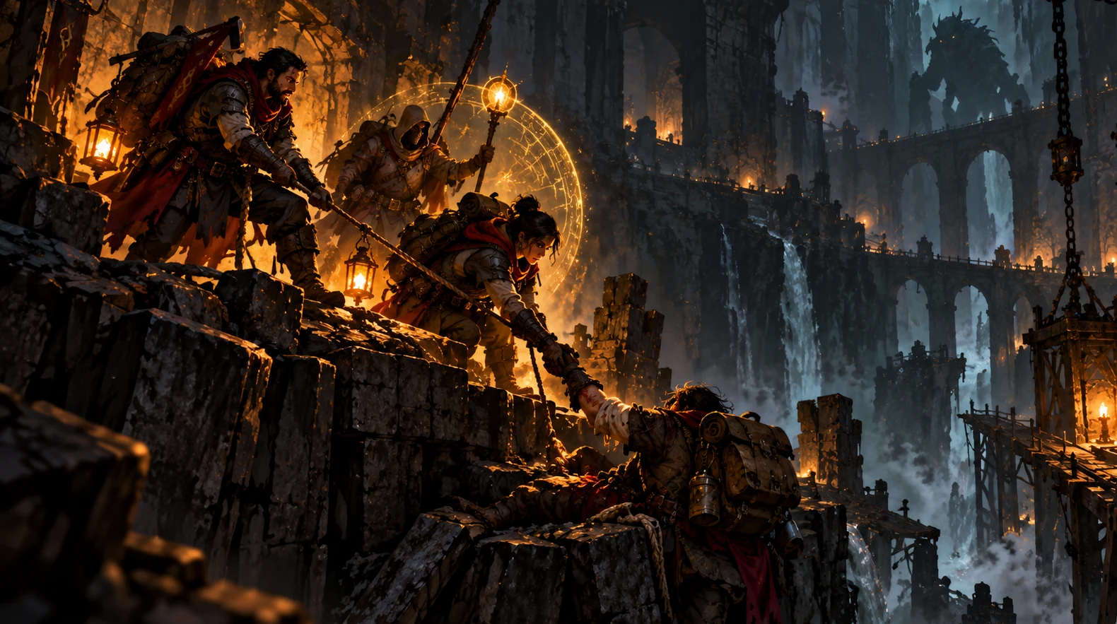 Armed delvers face the dangers of a vast subterranean stronghold