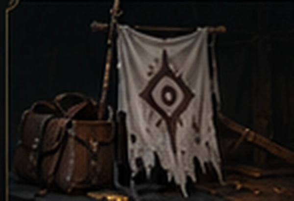 A weathered rescue standard, expedition pack and travel gear